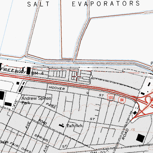 Topographic Map of Trailer Rancho Mobile Home Park, CA