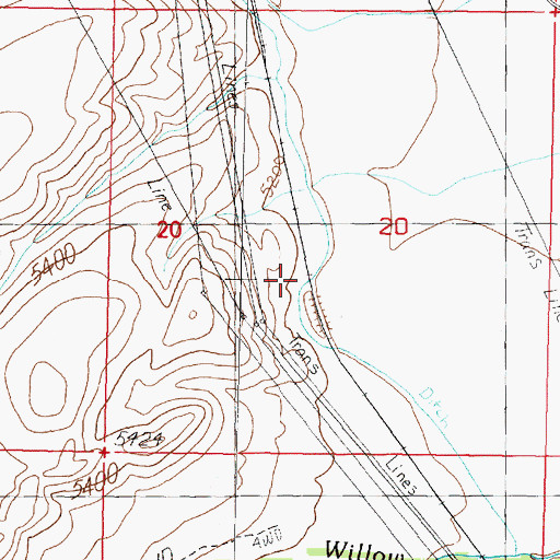 Topographic Map of Willow Creek School (historical), MT