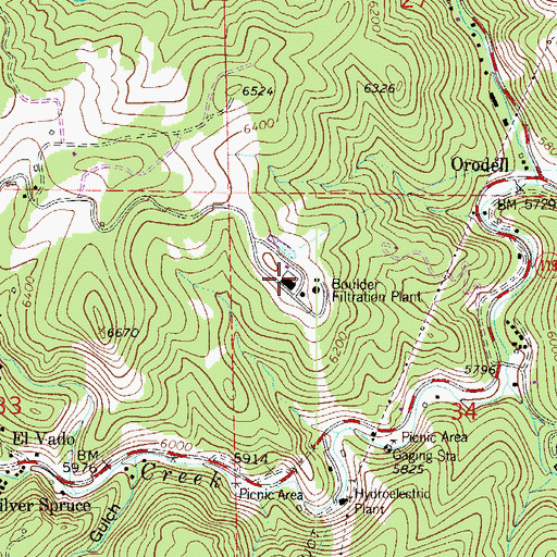 Topographic Map of Boulder Filtration Plant, CO