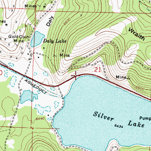 Topographic Map of Silver Lake (historical), MT