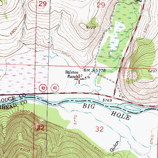 Topographic Map of Ralston School (historical), MT