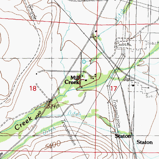 Topographic Map of Mill Creek, MT
