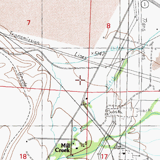 Topographic Map of Mill Creek School (historical), MT