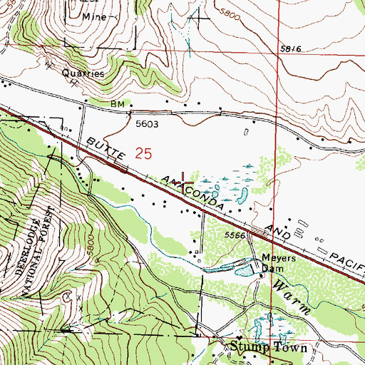 Topographic Map of Lorenz (historical), MT