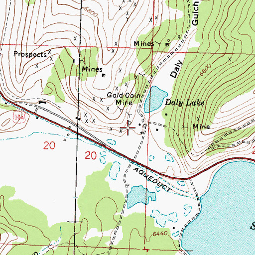 Topographic Map of Gold Coin (historical), MT