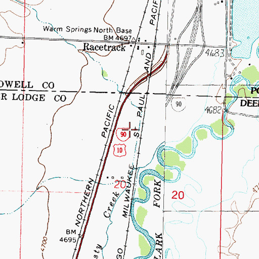 Topographic Map of Champion (historical), MT