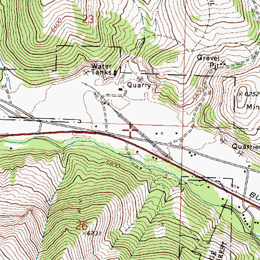 Topographic Map of Brown, MT