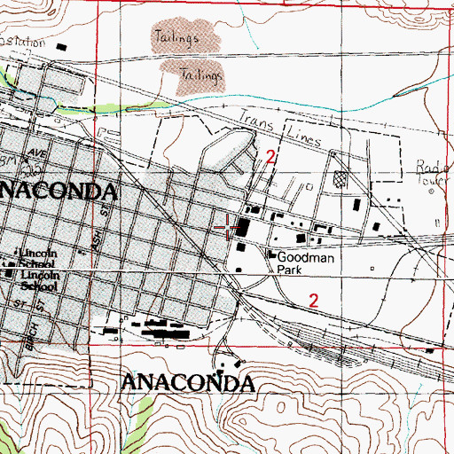 Topographic Map of Buttreys Shopping Center, MT