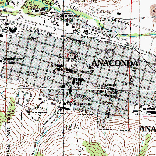 Topographic Map of American Podiatry Clinic, MT