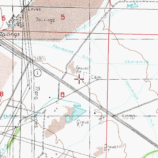 Topographic Map of Anaconda Catholic Cemetery, MT