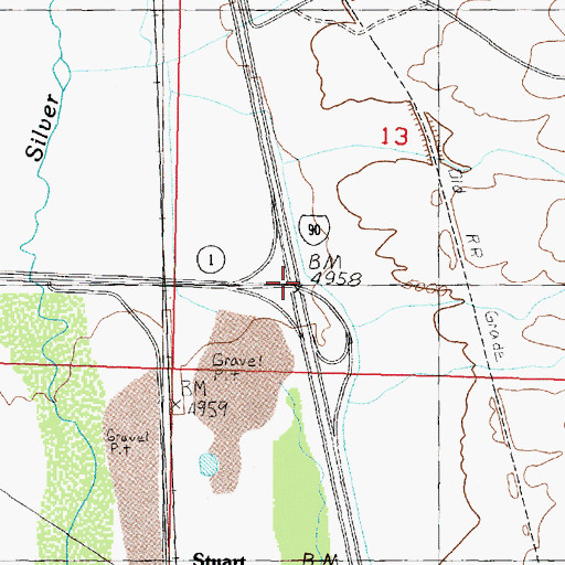 Topographic Map of Interchange 208, MT
