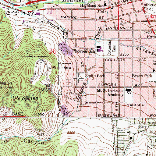 Topographic Map of Smith Park, CO