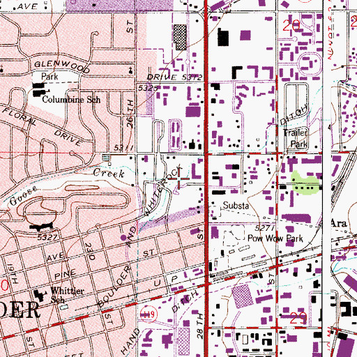 Topographic Map of Goose Creek, CO