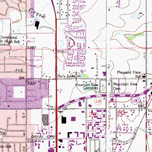 Topographic Map of Sale Lake, CO