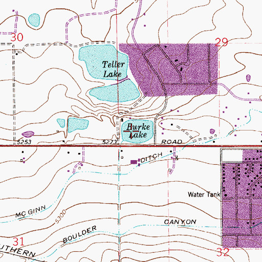 Topographic Map of Burke Lake, CO