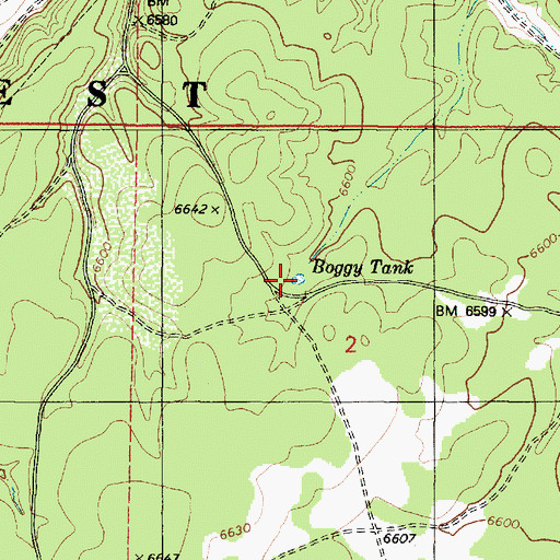 Topographic Map of Boggy Tank, AZ