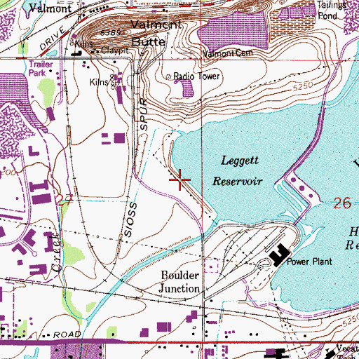 Topographic Map of Leggett Reservoir, CO