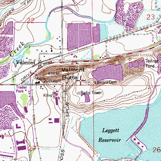 Topographic Map of Valmont Cemetery, CO