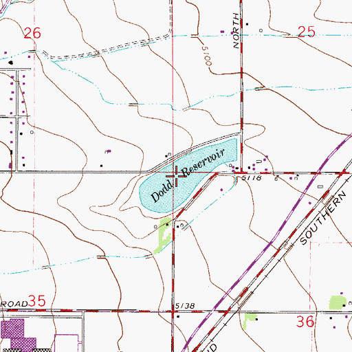 Topographic Map of Dodd Reservoir, CO