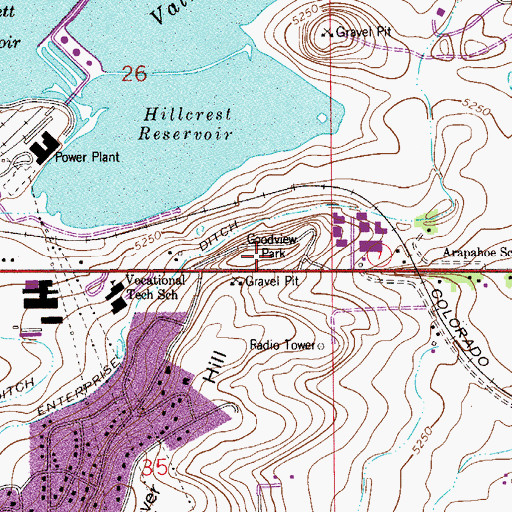 Topographic Map of Goodview Park, CO
