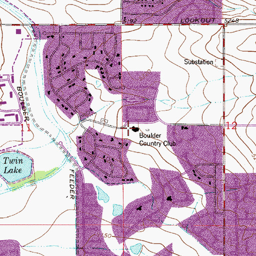 Topographic Map of Boulder Country Club, CO