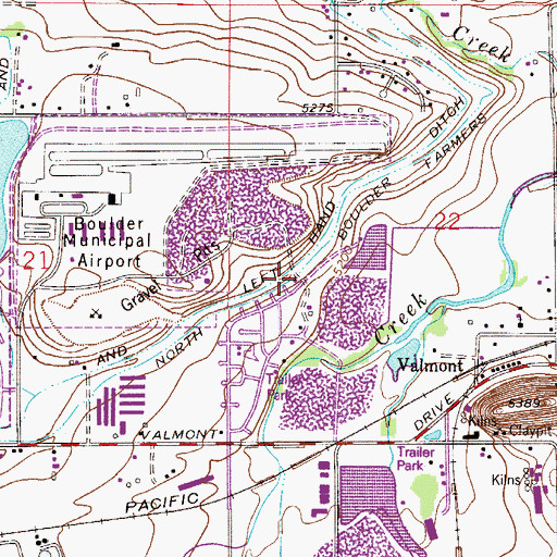 Topographic Map of North Boulder Farmers Ditch, CO