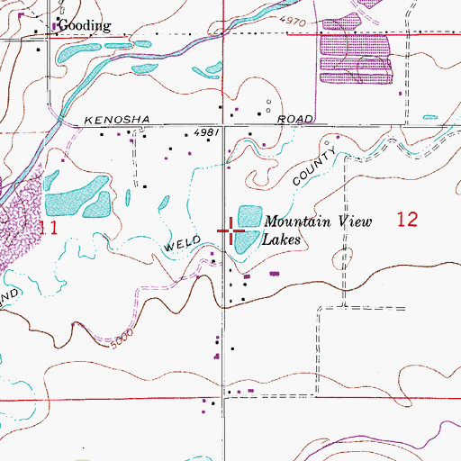 Topographic Map of Mountain View Lakes, CO