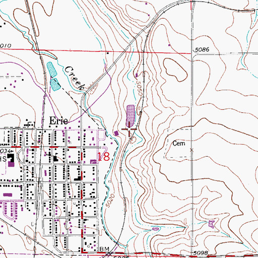 Topographic Map of Cottonwood Extension Ditch, CO