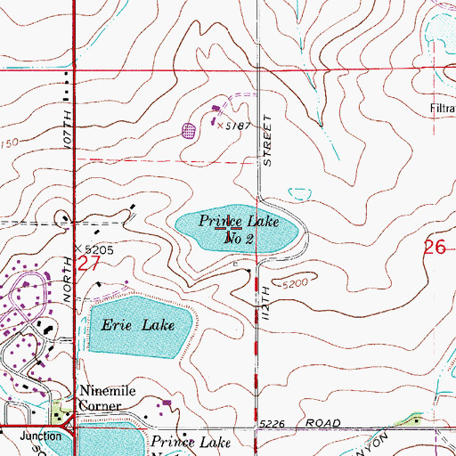 Topographic Map of Prince Lake Number Two, CO
