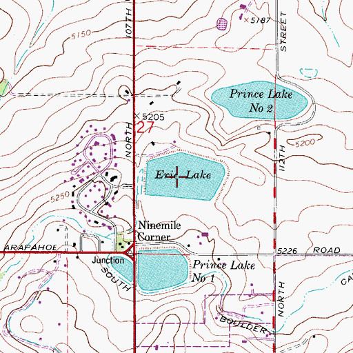 Topographic Map of Erie Lake, CO