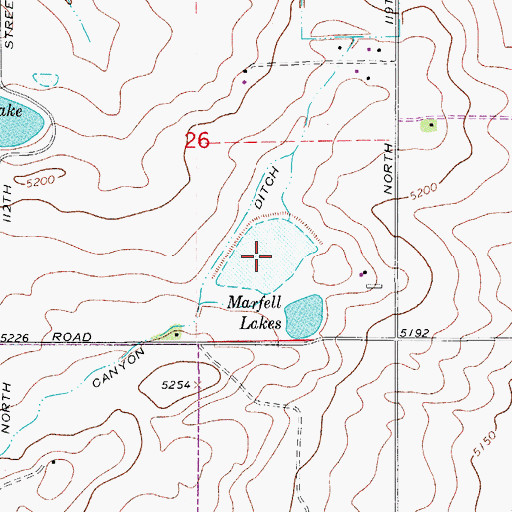 Topographic Map of Marfell Lakes, CO