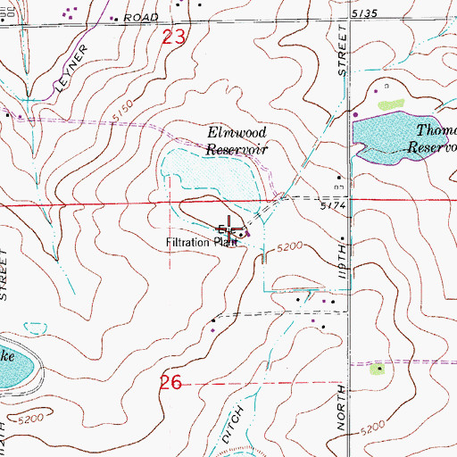 Topographic Map of Erie Filtration Plant, CO