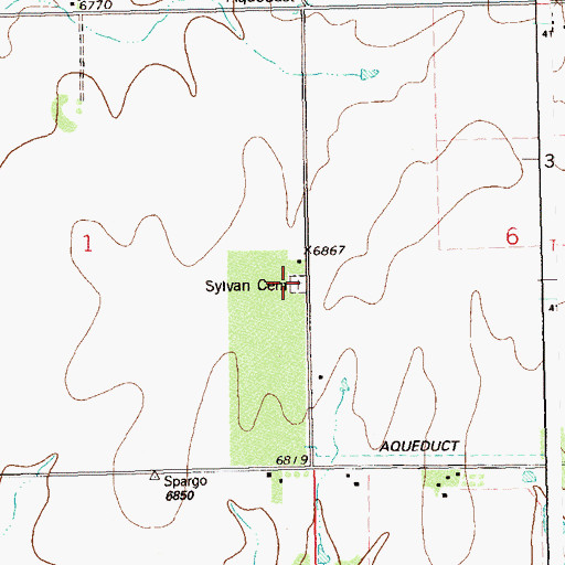 Topographic Map of Sylvan Cemetery, CO