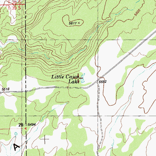 Topographic Map of Little Cajon Lake, CO
