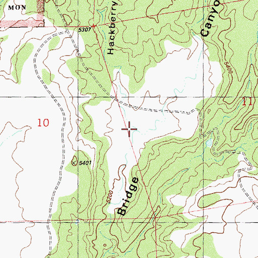 Topographic Map of Hackberry Canyon, CO