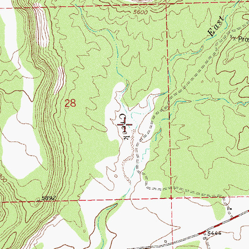 Topographic Map of East Fork Rock Creek, CO