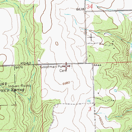 Topographic Map of Goodman Point Cemetery, CO