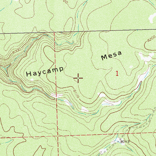 Topographic Map of Haycamp Mesa, CO