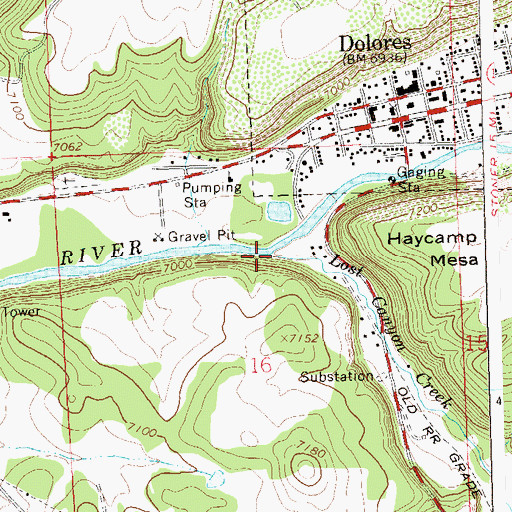 Topographic Map of Lost Canyon Creek, CO