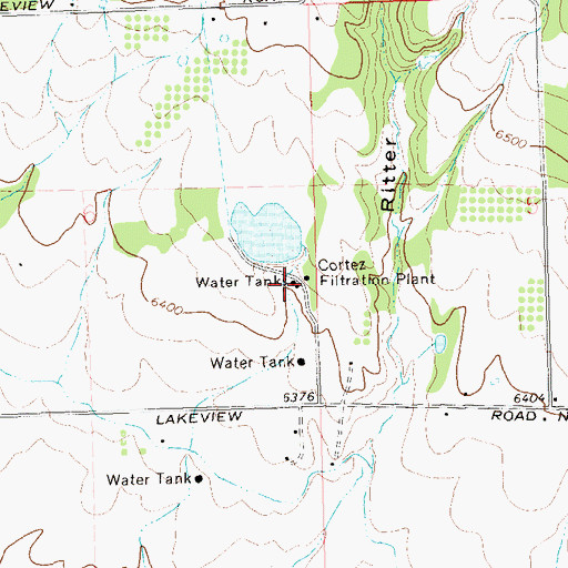 Topographic Map of Cortez Filtration Plant, CO