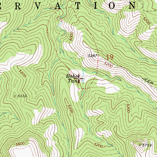 Topographic Map of Bohee Tank, AZ