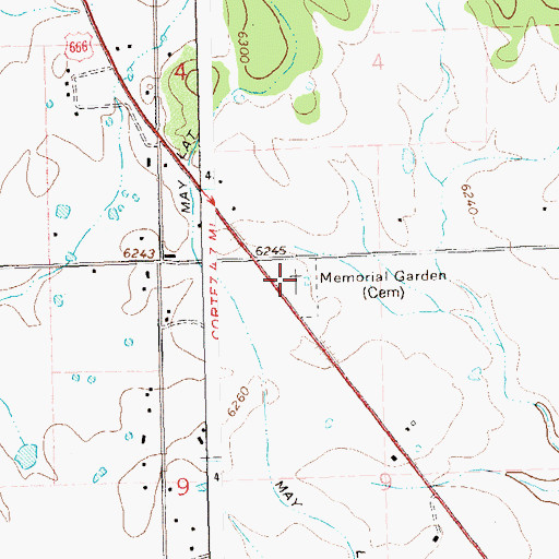 Topographic Map of Memorial Garden, CO