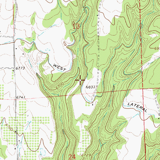 Topographic Map of West Lateral, CO
