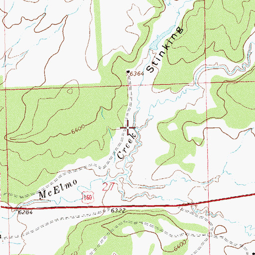 Topographic Map of Stinking Springs Canyon, CO