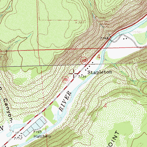 Topographic Map of Stapleton, CO