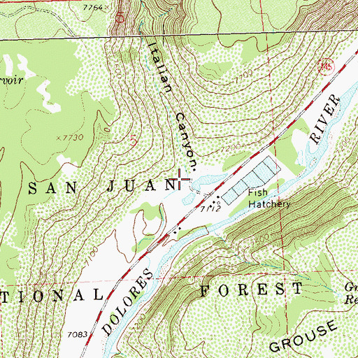Topographic Map of Italian Canyon, CO