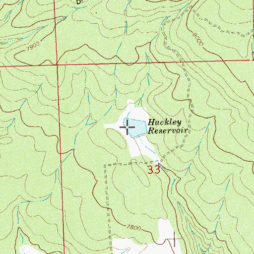 Topographic Map of Hackley Reservoir, CO