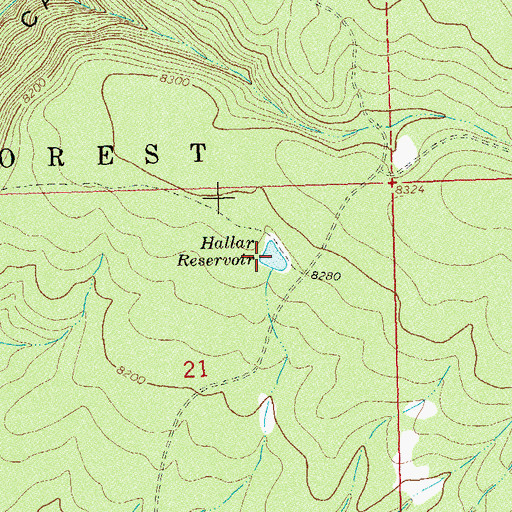 Topographic Map of Hallar Reservoir, CO