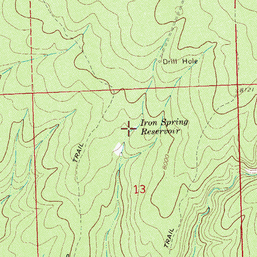 Topographic Map of Iron Spring Reservoir, CO