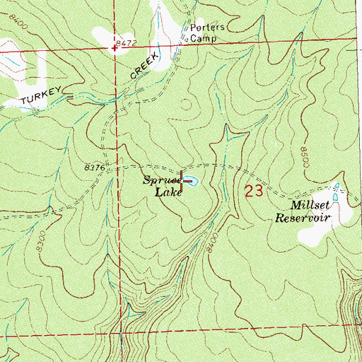 Topographic Map of Spruce Lake, CO